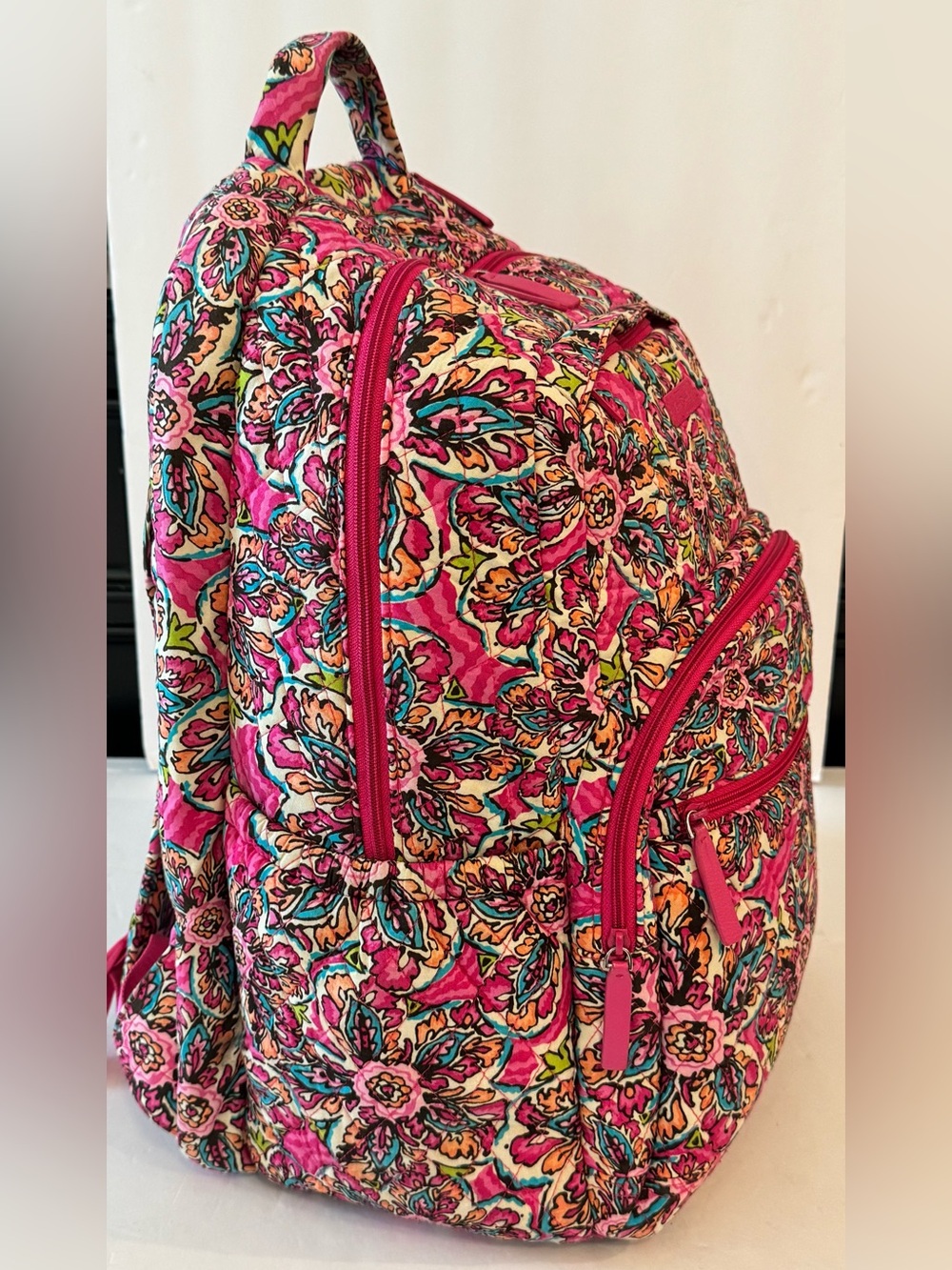 Vera Bradley Essential Backpack Resort Medallion Quilted Cotton Laptop Retired - Picture 4 of 16